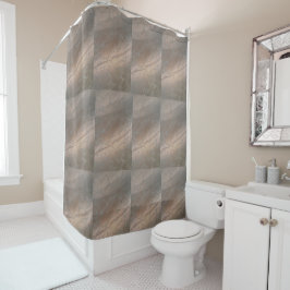 Beige en Brown Swirl Shower Curtain  Douchegordijn