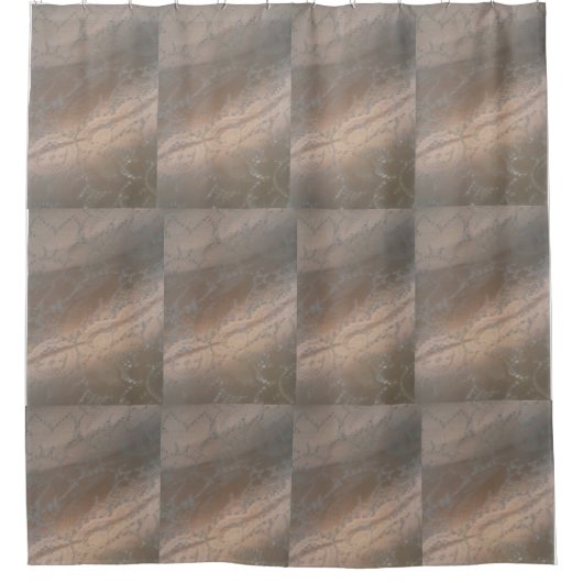 Beige en Brown Swirl Shower Curtain  Douchegordijn (Voorkant)