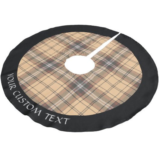 Beige en Brown Tartan Beige en bruin tartan desi Kerstboom Rok (Gekanteld)