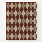 Beige en bruin argylepatroon notitieboek (Achterkant)