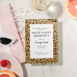 Beige en Bruin Dierenprint Bachelorette Party Kaart