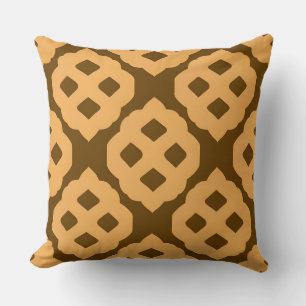 Beige en bruin geometrisch patroon kussen
