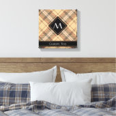 Beige en bruin Schots geruit Canvas Afdruk (Insitu (Slaapkamer))