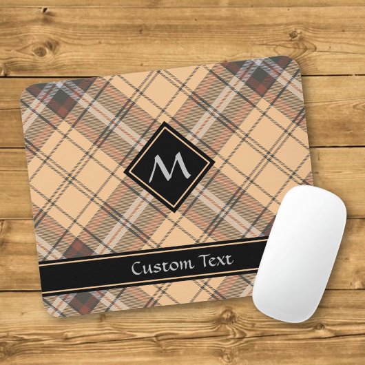 Beige en bruin Schots geruit Muismat