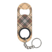 Beige en bruin tartan mini flessenopener (Achterkant)