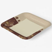 Beige en bruin vierkant papieren bordje (Gebogen)