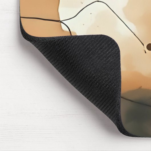 Beige en bruine Abstracte stroom Muismat (Hoek)