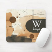 Beige en bruine Abstracte stroom Muismat (Met muis)