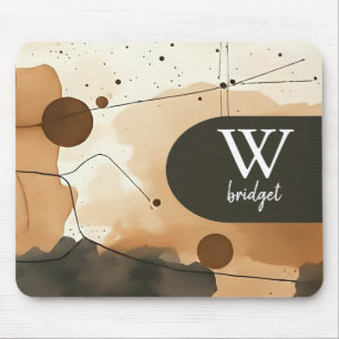 Beige en bruine Abstracte stroom Muismat