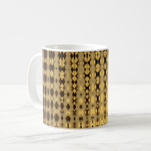 Beige en bruine backgammon-ontwerp - beker koffiemok (Voorkant links)