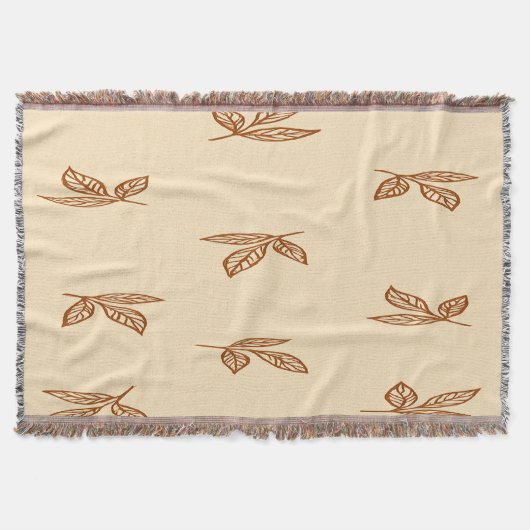 Beige en bruine blaadjes werpdeken deken (Voorkant)