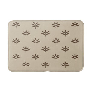 Beige en bruine bladeren badmat