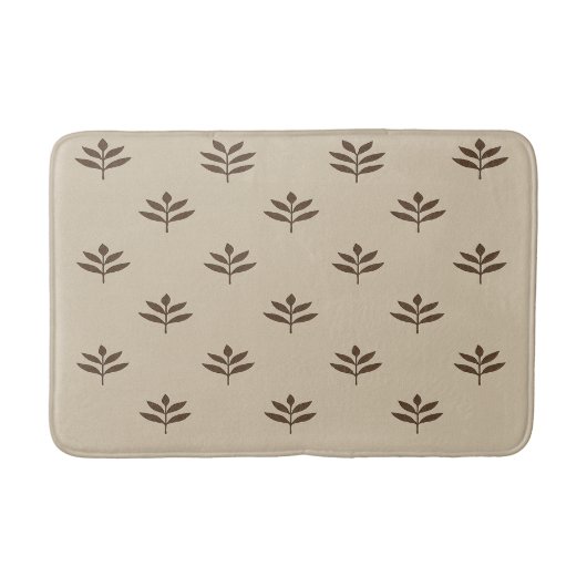 Beige en bruine bladeren badmat (Voorkant)