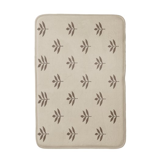 Beige en bruine bladeren Bath Mat (Voorkant Verticaal)