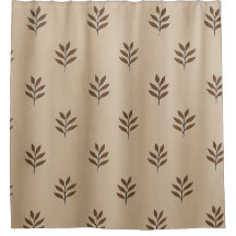 Beige en bruine bladeren Douchegordijn