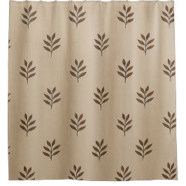 Beige en bruine bladeren Douchegordijn