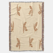 Beige en bruine bladeren gooien deken (Voorkant Verticaal)