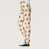 Beige en bruine bladeren leggings (Links)