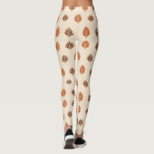 Beige en bruine bladeren leggings (Achterkant)