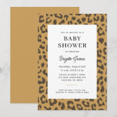 Beige en bruine dierenprint Baby shower Kaart (Voorkant / Achterkant)