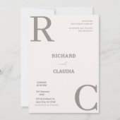 Beige en bruine eenvoudige minimalistische bruilof kaart (Voorkant)