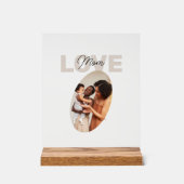 Beige en bruine esthetische minimalistische liefde acryl bord (Voorkant)