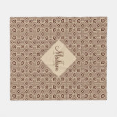 Beige en bruine geometrische vormen fleece deken (Voorkant (Horizontaal))