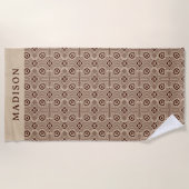 Beige en bruine geometrische vormen strandlaken (Voorkant)