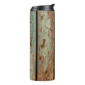 Beige en bruine houten plaat thermosbeker (Gedraaid links)