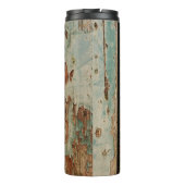 Beige en bruine houten plaat thermosbeker (Achterkant)