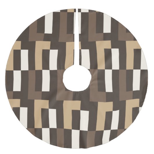 Beige en bruine kunstdeco kerstboom rok (Voorkant)