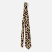 Beige en bruine luipvlekken patroon bont stropdas (Achterkant)
