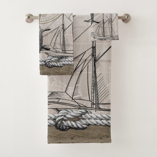  beige en bruine maanbeeld bad handdoek (Insitu)