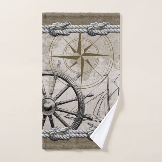 beige en bruine maanbeeld bad handdoek (Handdoek)