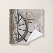  beige en bruine maanbeeld bad handdoek (Wasdoekje)