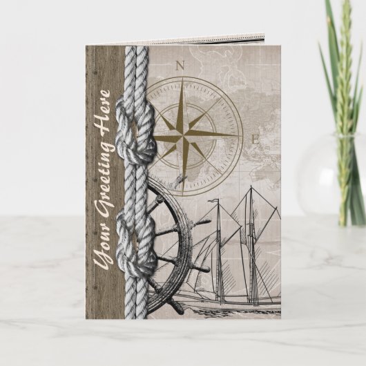 beige en bruine maanbeeld kaart (Voorkant)