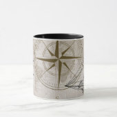 beige en bruine maanbeeld mok (Midden)