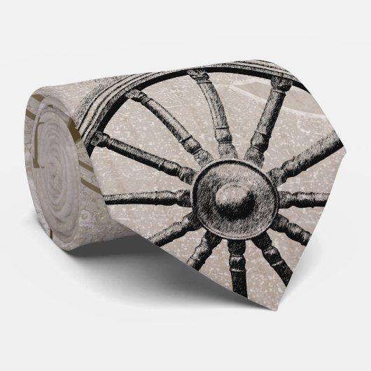  beige en bruine maanbeeld stropdas (Opgerold)