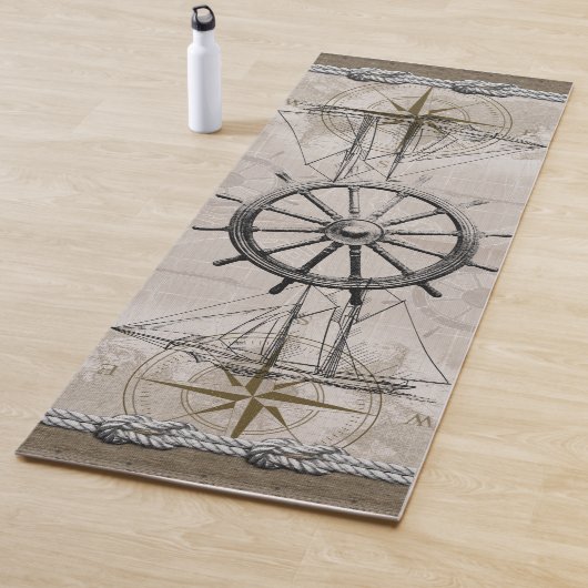 beige en bruine maanbeeld yogamat (In situ)