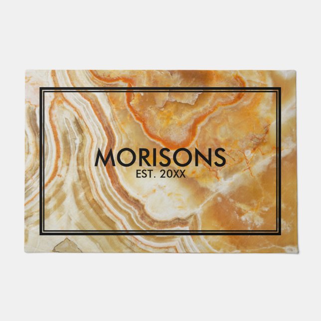 Beige en bruine marmer Stone textuur Deurmat (Voorkant)