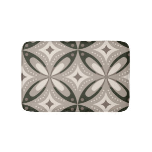 Beige en bruine retro cirkelvormen badmat