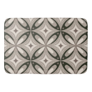 Beige en bruine retro cirkelvormen badmat
