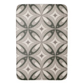 Beige en bruine retro cirkelvormen badmat (Voorkant Verticaal)