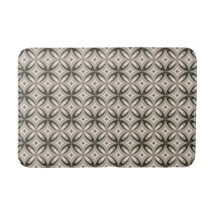 Beige en bruine retro cirkelvormen badmat