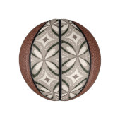 Beige en bruine retro cirkelvormen basketbal (Verticaal)