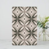 Beige en bruine retro cirkelvormen briefpapier (Staand voorkant)