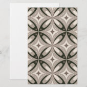 Beige en bruine retro cirkelvormen briefpapier (Voorkant / Achterkant)