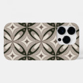 Beige en bruine retro cirkelvormen Case-Mate iPhone case (Achterkant (horizontaal))