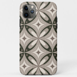 Beige en bruine retro cirkelvormen Case-Mate iPhone case
