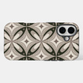 Beige en bruine retro cirkelvormen Case-Mate iPhone case (Achterkant (horizontaal))